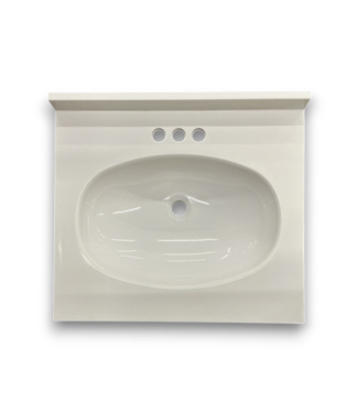 Bud's Warehouse 57128 White Single Vanity Sink Top 25"