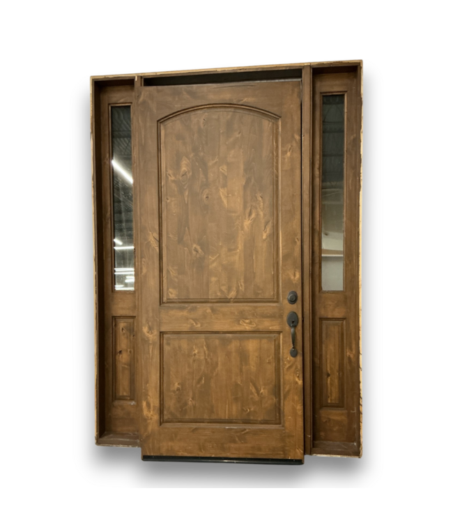 57130 42 X 96 Brown Wood 2 Panel Door And Frame