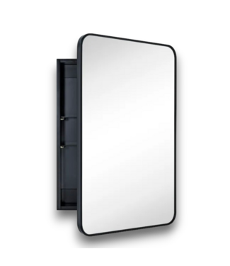 Bud's Warehouse 57131 Garnes Surface/recessed Mount Black Mirrored Medicine Cabinet