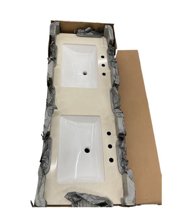 57137 Cultured Marble Double Sink Top 61"