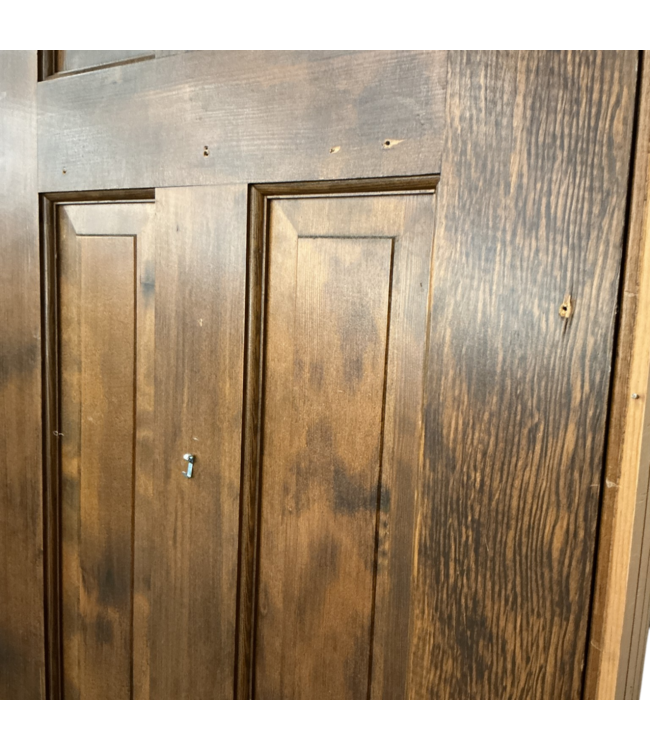 57139 24x80 Dark Brown Wood 6 Panel Prehung Door