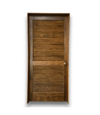 Bud's Warehouse 57143 36 X 80 Louvre Prehung Interior Door Dark Brown