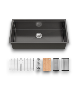 Bud's Warehouse 57167 Graphite Steel Kitchen Workstation Sink 36"