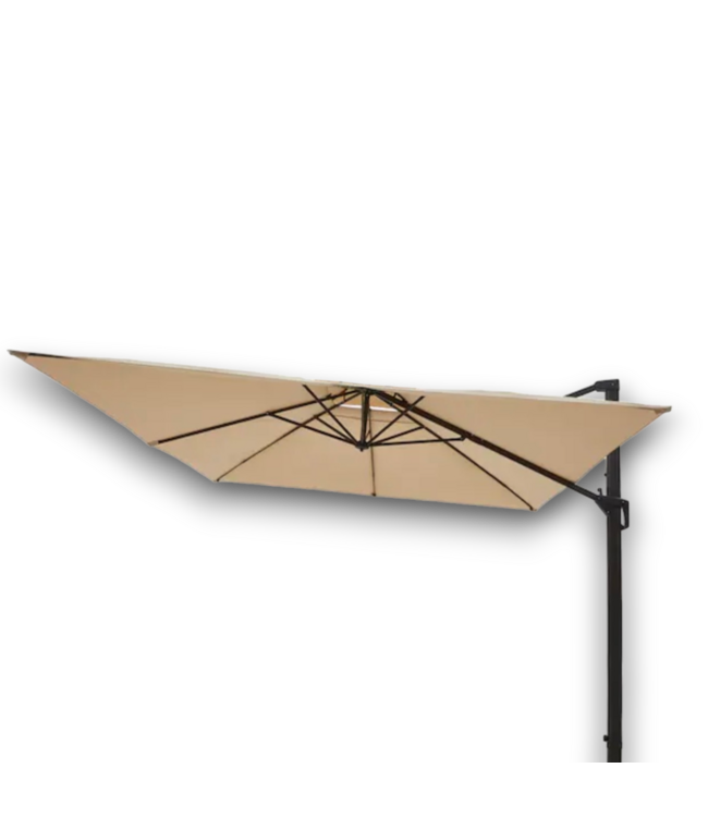 57172 13' Aluminum Beige Crank Modern Patio Umbrella