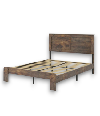 Bud's Warehouse 57181 King Dark Brown Bed Frame With Headboard