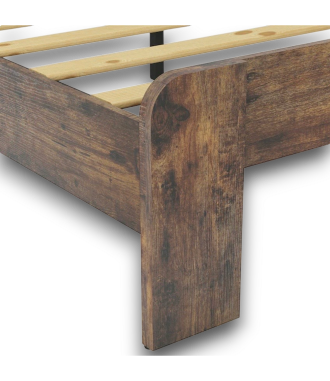 57181 King Dark Brown Bed Frame With Headboard