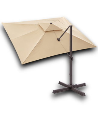 Bud's Warehouse 57172 13' Aluminum Beige Crank Modern Patio Umbrella