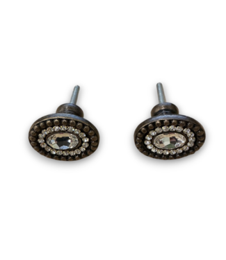 Bud's Warehouse 57203 Antique Bronze Oval Rhinestone Knob 2-pk