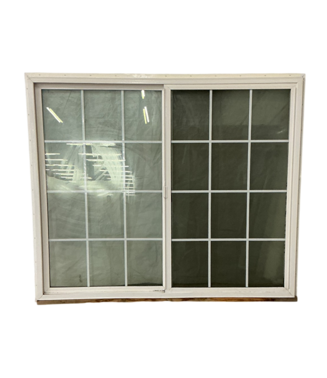 57204 60 X 72 White Vinyl Grid Sliding Windows