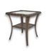 57206 Plaincurve Brown Square Wicker Outdoor Side Table With Glass Top