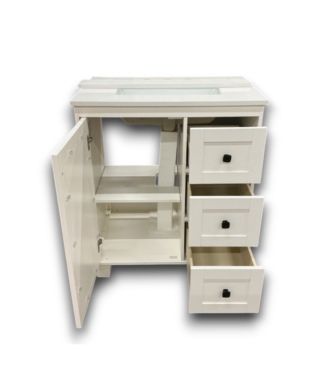 57196 White Vanity W/top 30"
