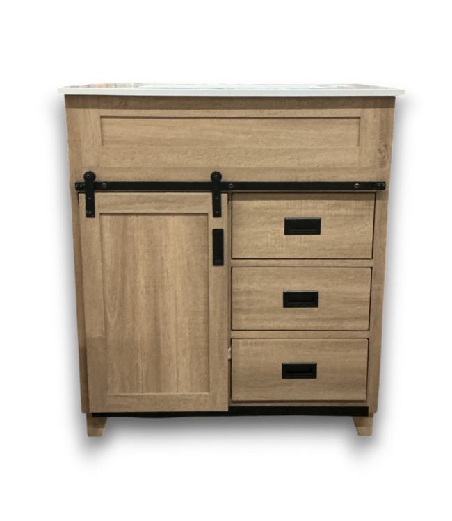 57221 Natural Oak Vanity W/top 30"