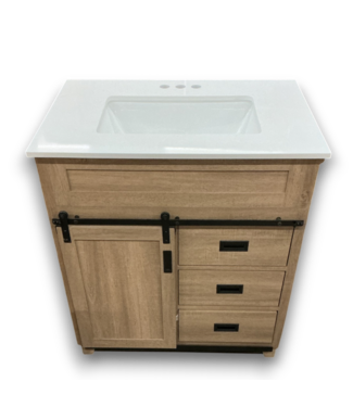 Bud's Warehouse 57221 Natural Oak Vanity W/top 30"