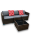 57223 4 Pc Sofa And Table Wicker Patio Furniture Set Brown And Gray