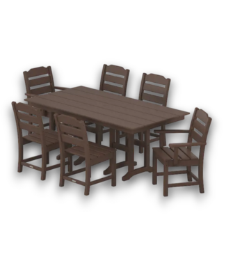 Bud's Warehouse 57224 Mahogany 7-pc Outdoor Dining Set