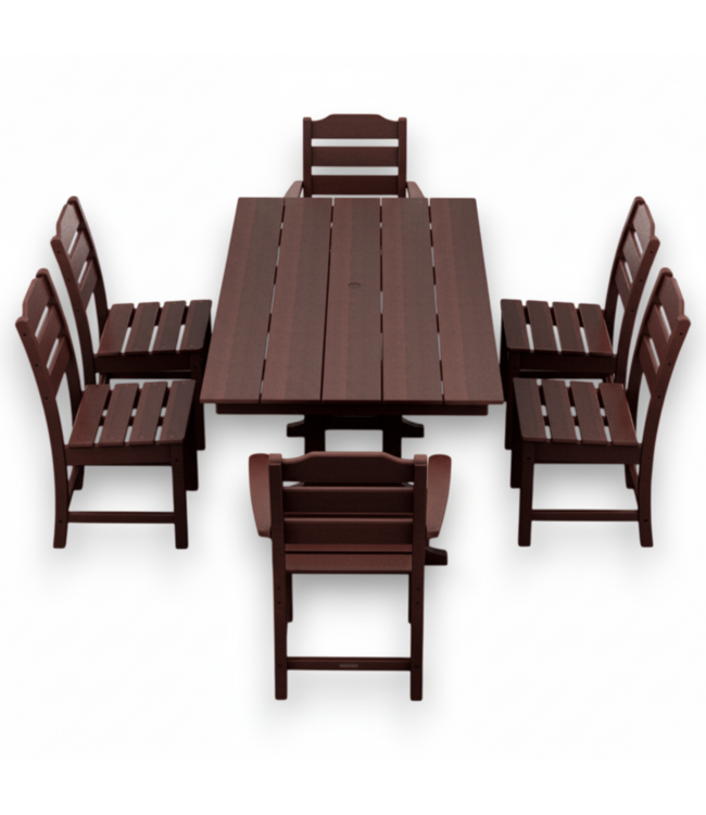 57224 Mahogany 7-pc Outdoor Dining Set