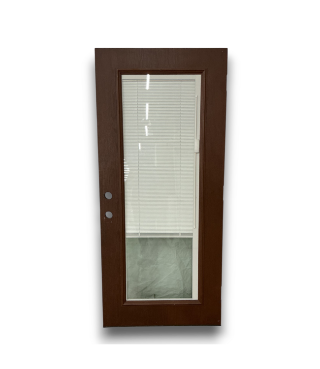 57211 34.5 X 80 Dark Brown Exterior Door With Blinds