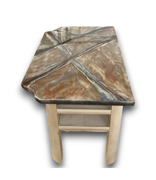 57214 Birch Table With Rust & River Resin Top