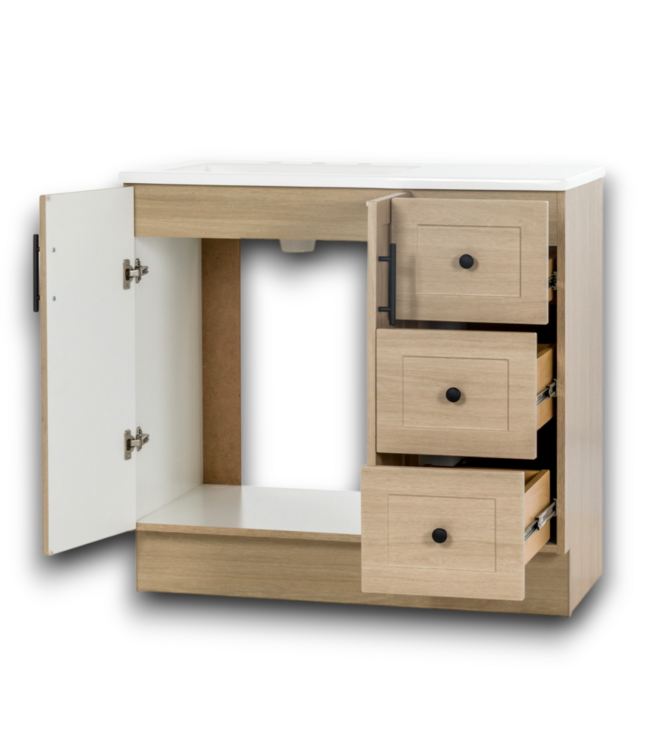 57220 36 X 35 Beige Oak Bathroom Sink Vanity