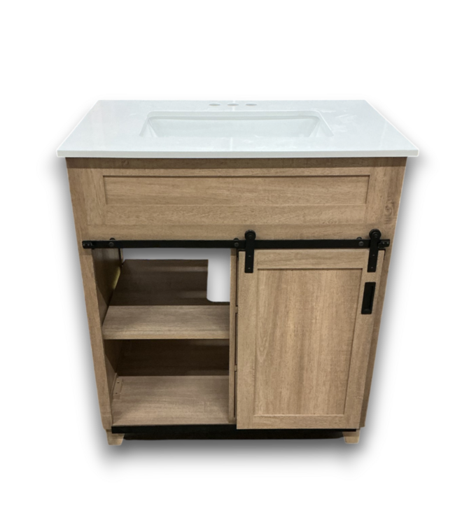 57221 Natural Oak Vanity W/top 30"