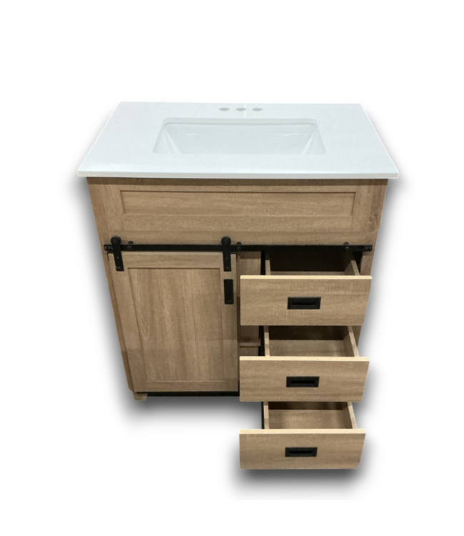 57221 Natural Oak Vanity W/top 30"