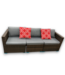 57223 4 Pc Sofa And Table Wicker Patio Furniture Set Brown And Gray