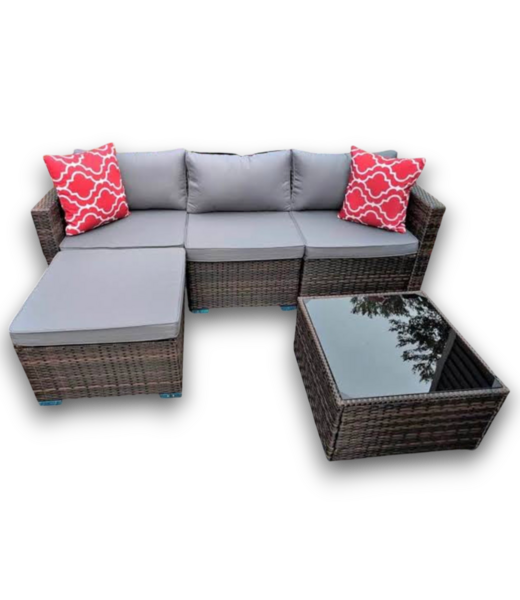 Bud's Warehouse 57223 5 Pc Dossena Wicker Modular Patio Conversation Set With Cushions