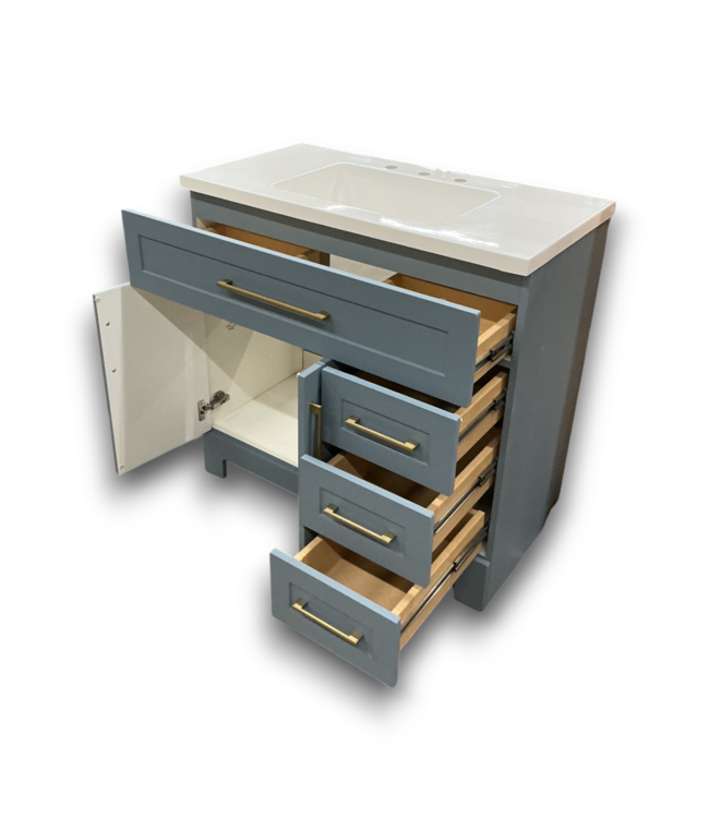57230 Cauley Coastal Slate Bathroom Vanity With Top