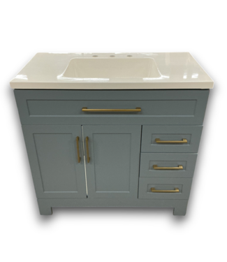 Bud's Warehouse 57230 Cauley Coastal Slate Bathroom Vanity With Top