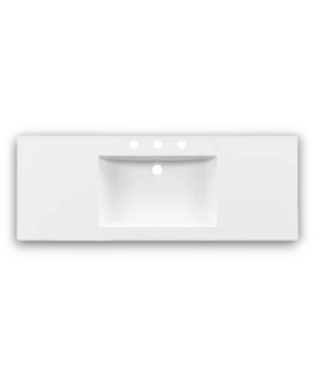 Bud's Warehouse 57235 Composite 48" Bathroom Vanity Top With Integrated Basin White