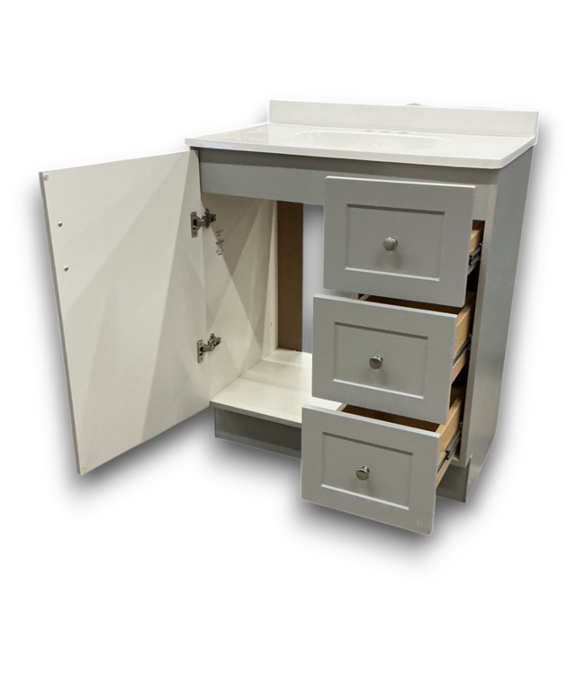 57236 Davies Light Gray Bathroom Vanity With Top 30"