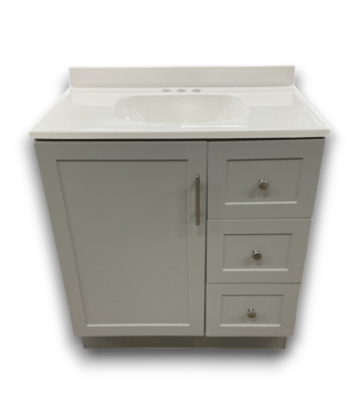 Bud's Warehouse 57236 Davies Light Gray Bathroom Vanity With Top 30"