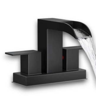 Bud's Warehouse 57252 Matte Black Centerset 2-handle Waterfall W/drain