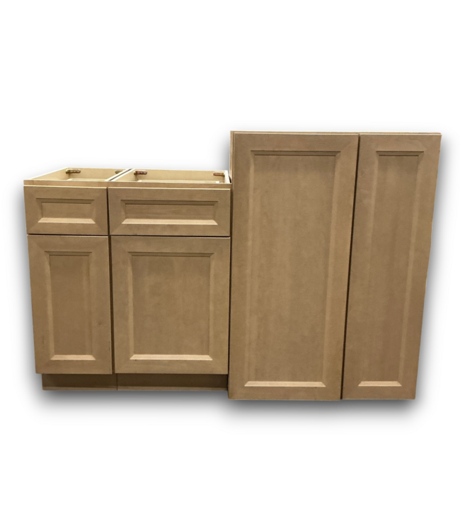 57261 4 Piece Butterscotch Shaker Style Soft Close Cabinet Set