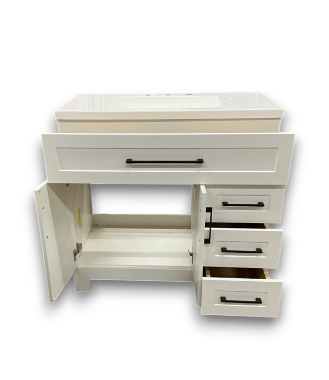 57265 White Bathroom Vanity W/top 36"