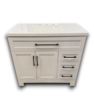 Bud's Warehouse 57265 White Bathroom Vanity W/top 36"