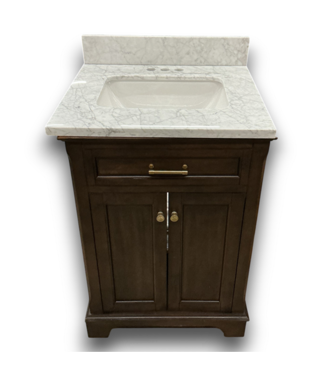 57296 Deep Walnut Vanity W/top 24"