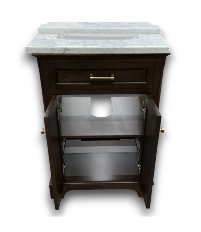 57296 Deep Walnut Vanity W/top 24"