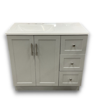 Bud's Warehouse 57308 Cloud Gray Vanity W/top 36"