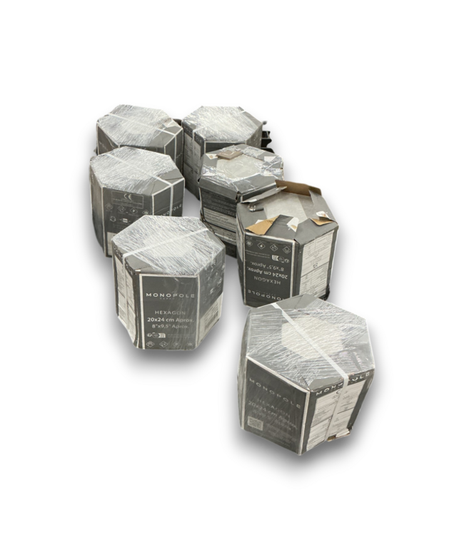 57306 80 Sq. Ft. Grey Hexagon Porcelain Tile