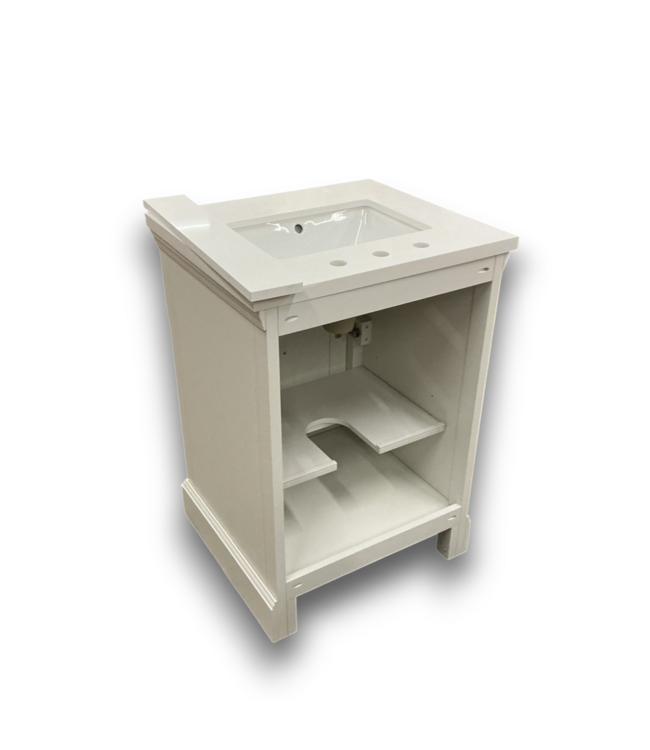 57304 25 X 35 White Vanity With Sink And Counter