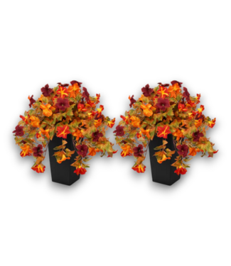 Bud's Warehouse 57325 2 Pack Orange Indoor/outdoor Artificial Flower In Planter