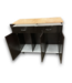 57328 Addie Espresso Kitchen Cart With Wood Top