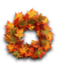 57342 Prelit Battery Leaves Artificial Wreath