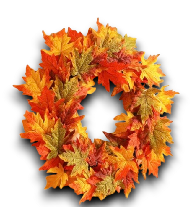 57342 Prelit Battery Leaves Artificial Wreath