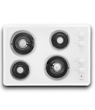 Bud's Warehouse 57343 4 Burners Coil White Electric Cooktop 30"