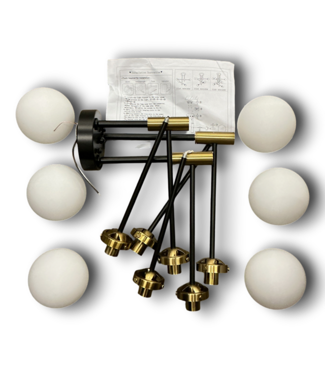 57346 Spuntnik 6_light Brushed Black Chandelier