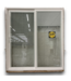 57353 White Vinyl Sliding Patio Door With Blinds Between The Glass