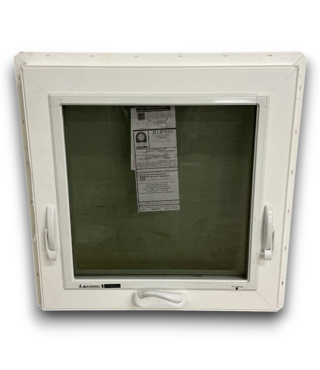 57358 White Double Pane Awning Window With Screen