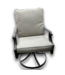 57367 2 Piece Grey Steel Swivel Chairs With Cushions